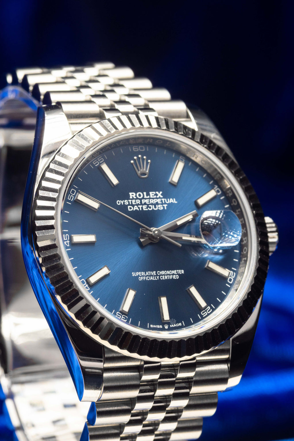 Rolex Datejust 41 Blue Dial, Jubilee Bracelet, Fluted Bezel - FULL SET - 126334