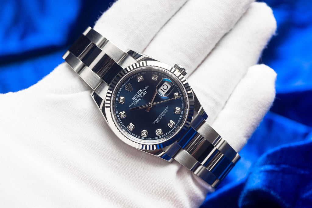 Rolex Datejust 36 Blue Diamond Dial, Oyster Bracelet - FULL SET - 126234