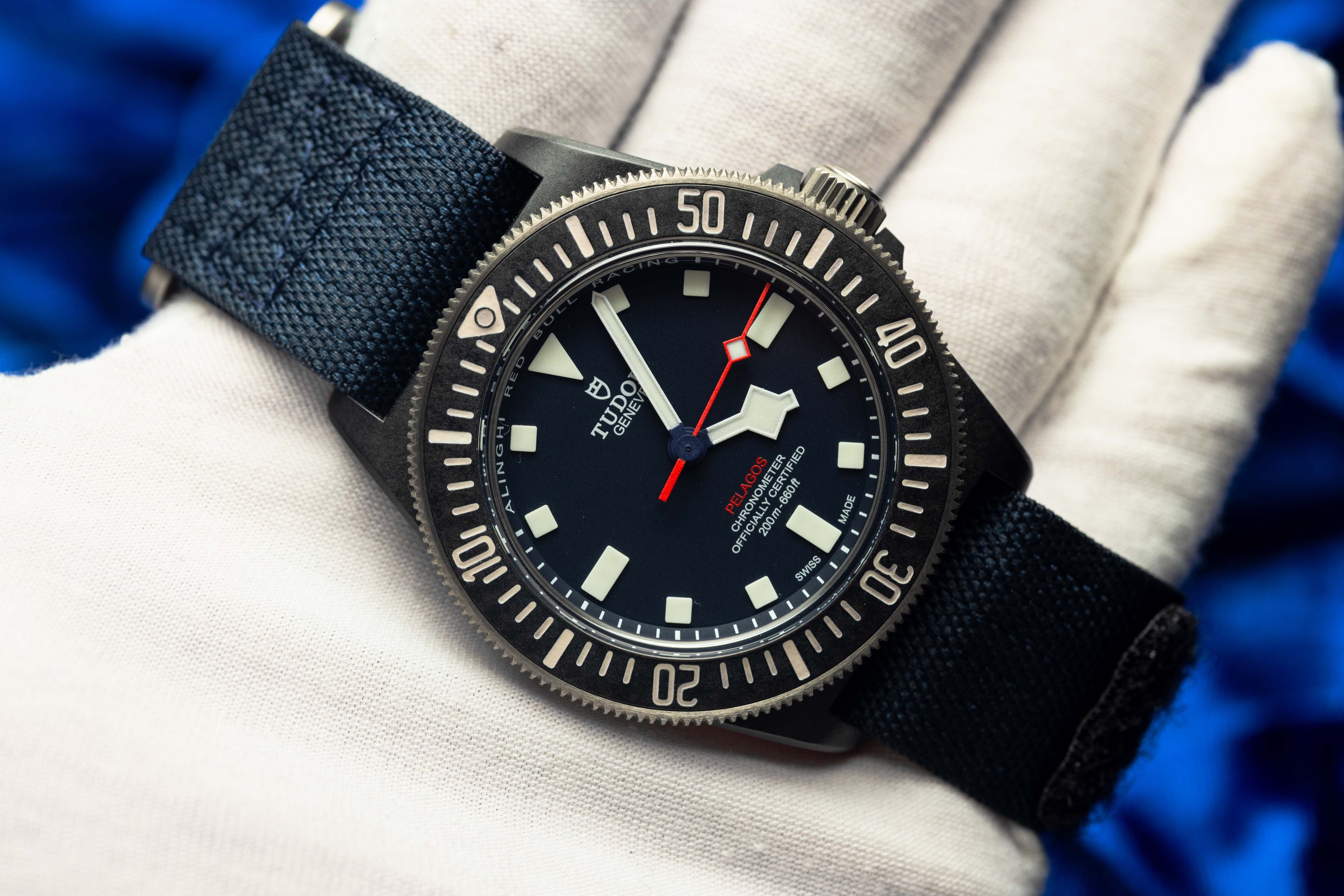 Tudor Pelagos FXD Red Bull Blue Dial & Black Carbon - FULL SET - M25707KN